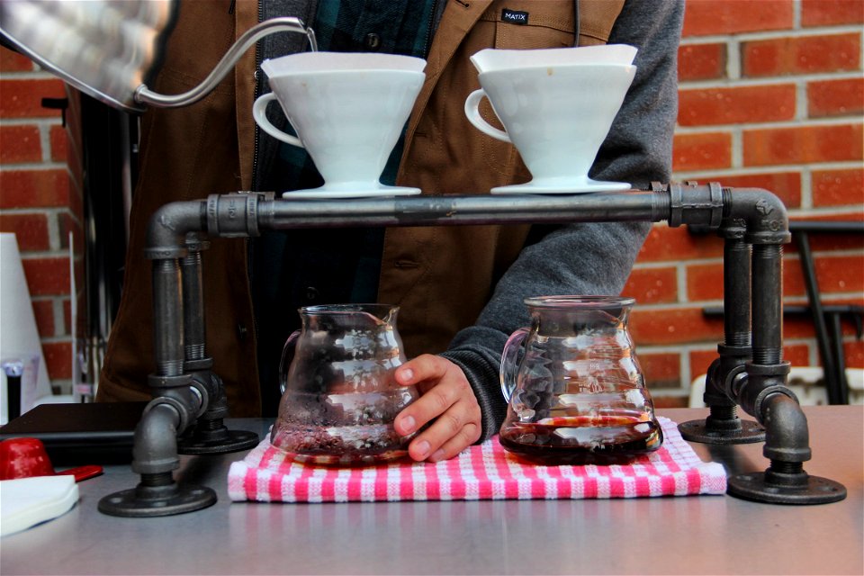 Man Doing Pour Over Coffee