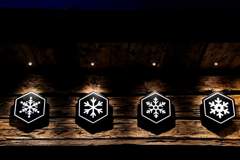 Snow Flake Graphics on Wood