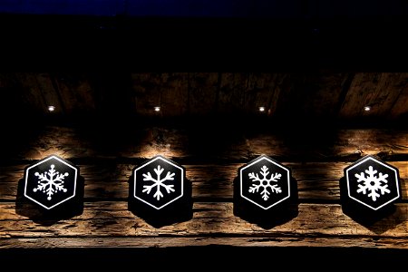 Snow Flake Graphics on Wood