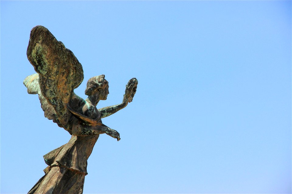 Worn Statue of Winged Angel