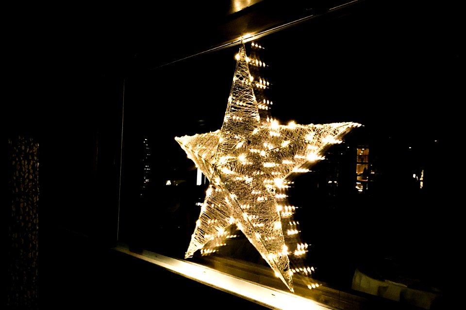 Star Lights Decoration in Window photo