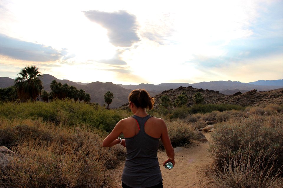 Woman Hiking in Desert