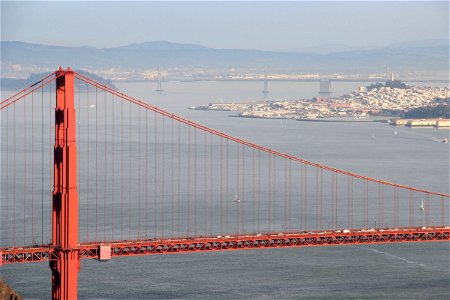 Golden Gate Bridge in Front of Bay photo