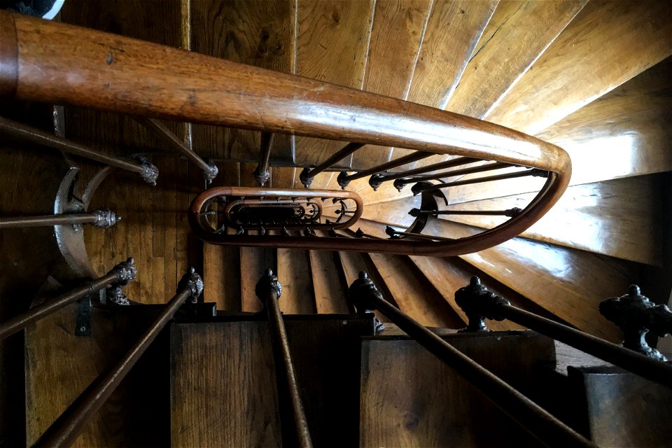 Winding Wooden Staircase
