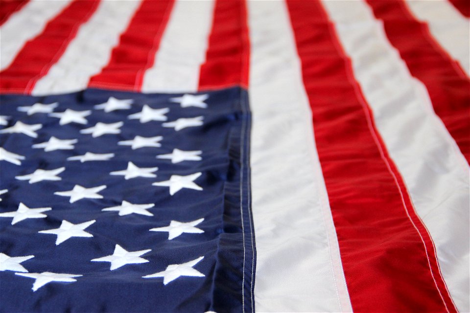 Close Up of Stitched American Flag