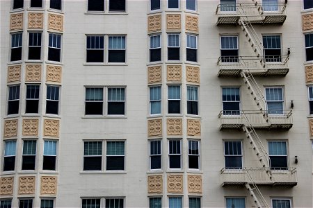 Windows & Fire Escapes on Apartment Building photo