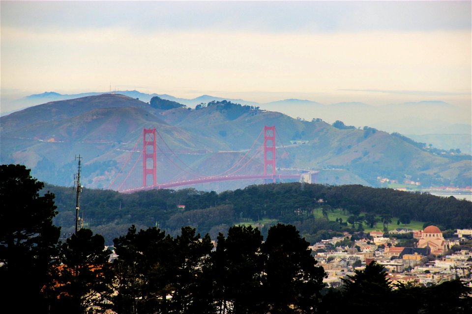 Golden Gate Bridge Surrounded by Hills photo
