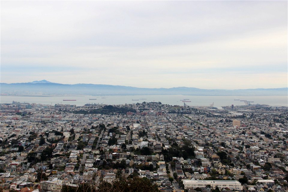 City by Bay and Mountains