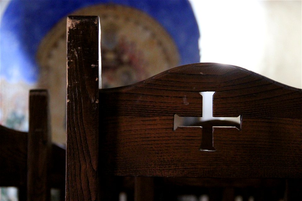 Wooden Chair with Cross Design