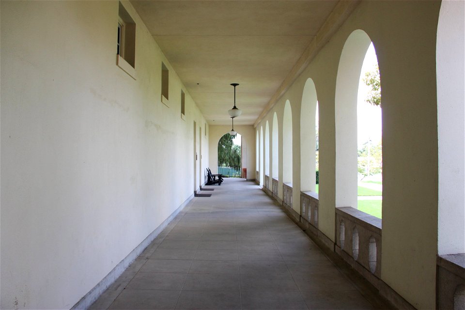 White Hallway with Arches photo
