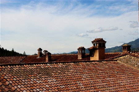 Round Clay Tiles on Rooftops photo