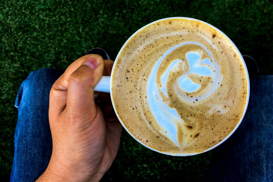 Hand Holding Latte Cup