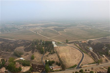Aerial View of Dry Farmlands photo
