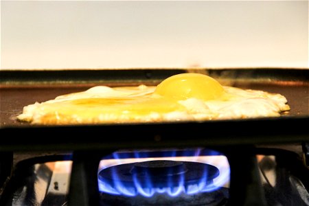 Eggs Cooking on Frying Pan Over Stove