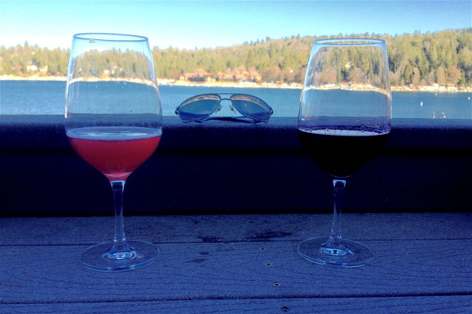 2 Glasses of Wine by the Lake
