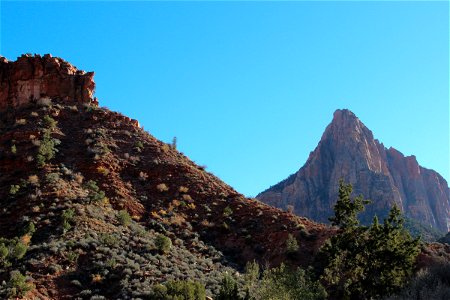Rock Mountain Point Behind Hill