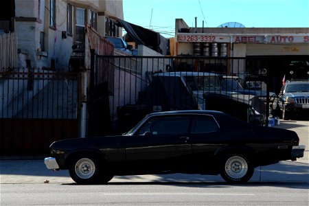 Black Classic Muscle Car on Street