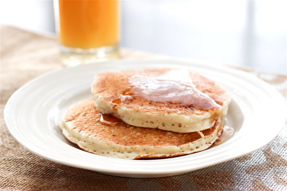 Pancake Breakfast with Orange Juice photo