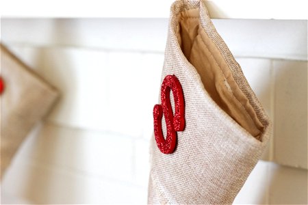 Hanging Stocking with Red S photo