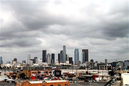 Downtown Los Angeles Under Cloudy Sky photo