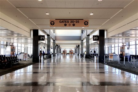Empty Airport Terminal Hall photo