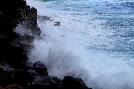 Ocean Waves Crashing Against Rocks photo