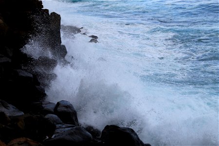 Ocean Waves Crashing Against Rocks