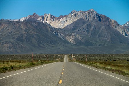 Straight Road Through the Plains to the Mountains photo