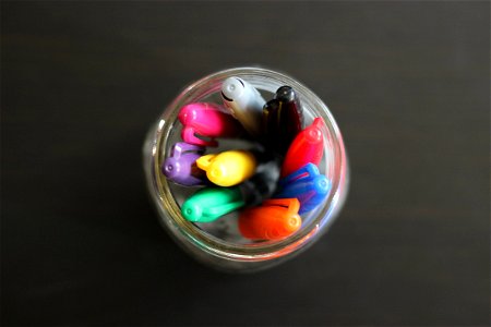 Jar of Colored Markers photo