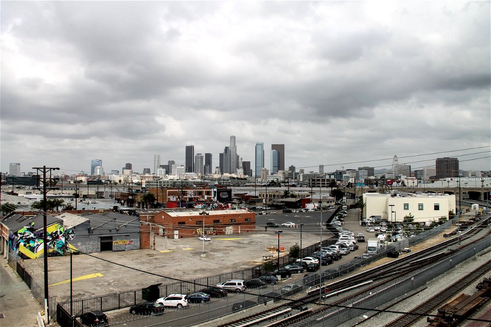Downtown Los Angeles Surrounded by Urban Buildings photo