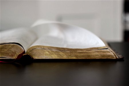Open Bible with Page Turning photo