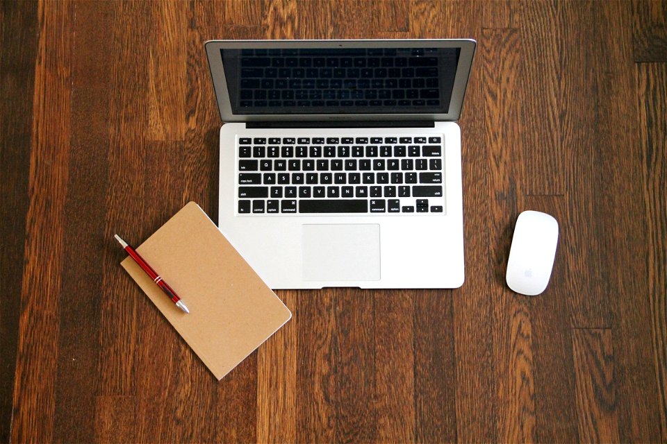 Macbook Laptop with Journal & Mouse