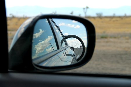Looking into Car Sideview Mirror photo