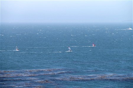 Windsurfers on Ocean photo