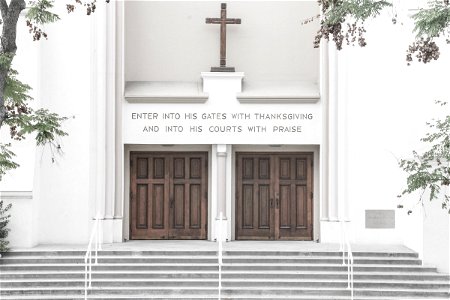 Church Doors with Cross photo