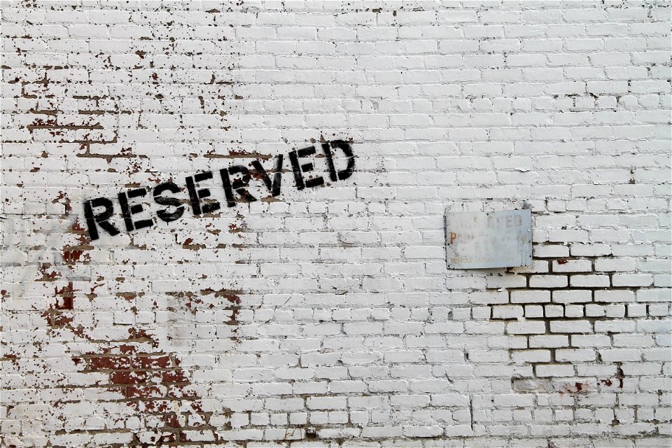 RESERVED Painted on White Brick Wall photo
