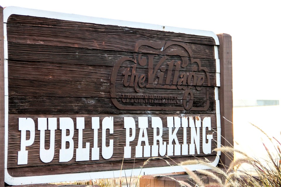 Wood Public Parking Sign