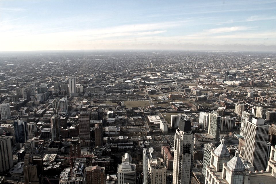 Wide View of City Downtown & Suburbs photo