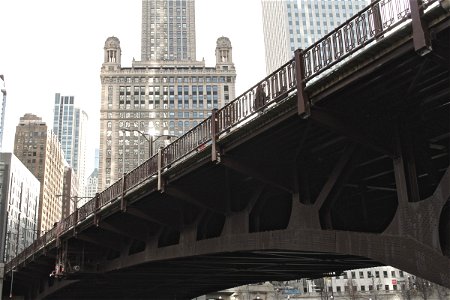 Steel Bridge in Front of Tall Buildings in City photo