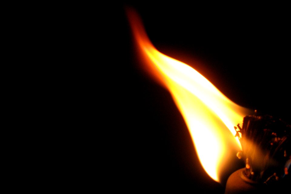 Torch Flame Burning in the Dark
