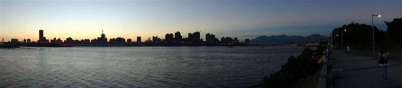 Panorama Dadaocheng Wharf Tamsui river Taipei