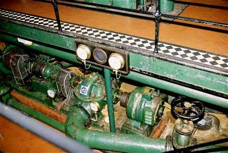 Various auxiliary pumps for steam turbine above. d.c. motor driven photo