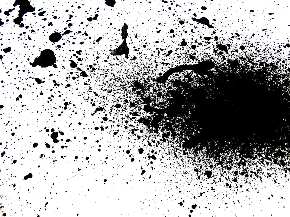 Black ink splatters