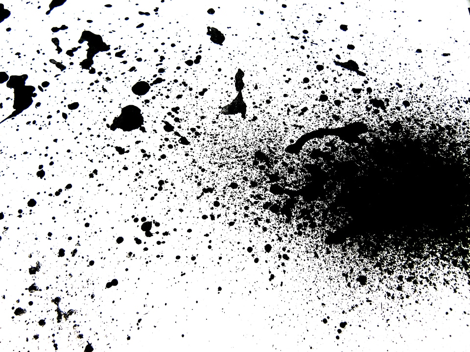 Black ink splatter