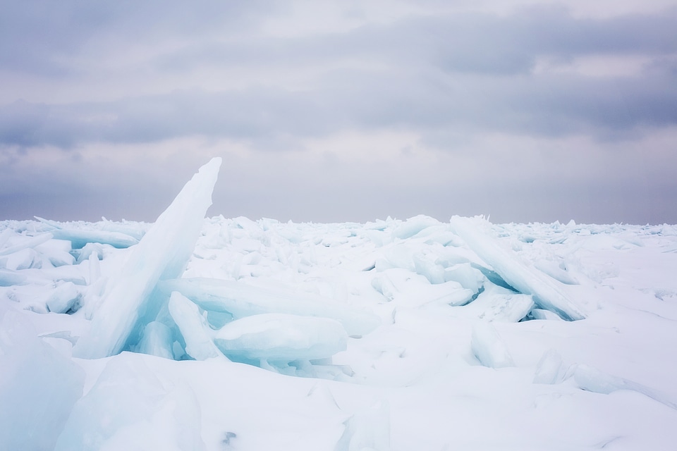 Blue winter icy photo