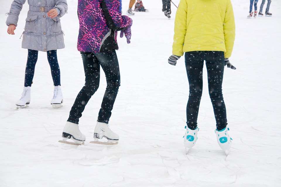 Girls on ice skates