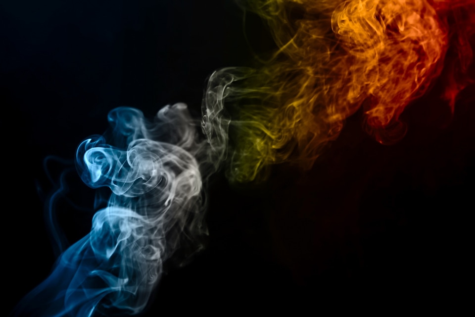 Gradient Colored Smoke on Black