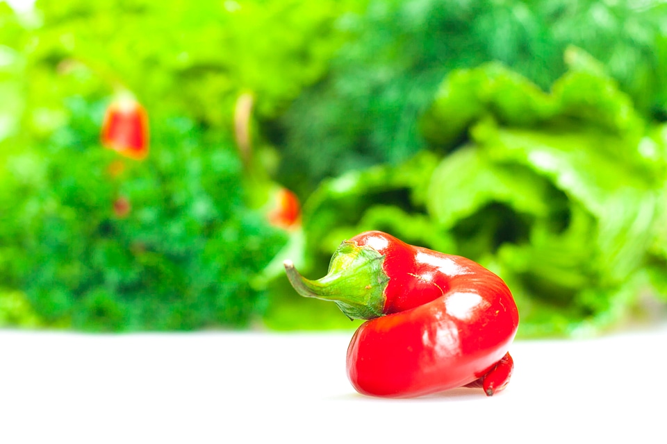 greens and peppers