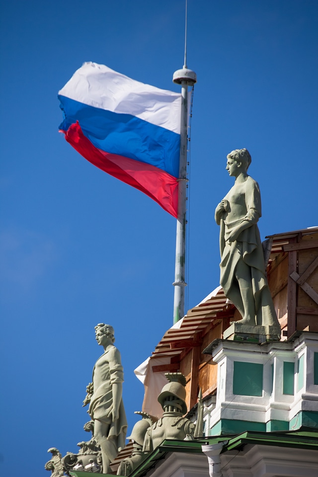 Russian flag on hermitage