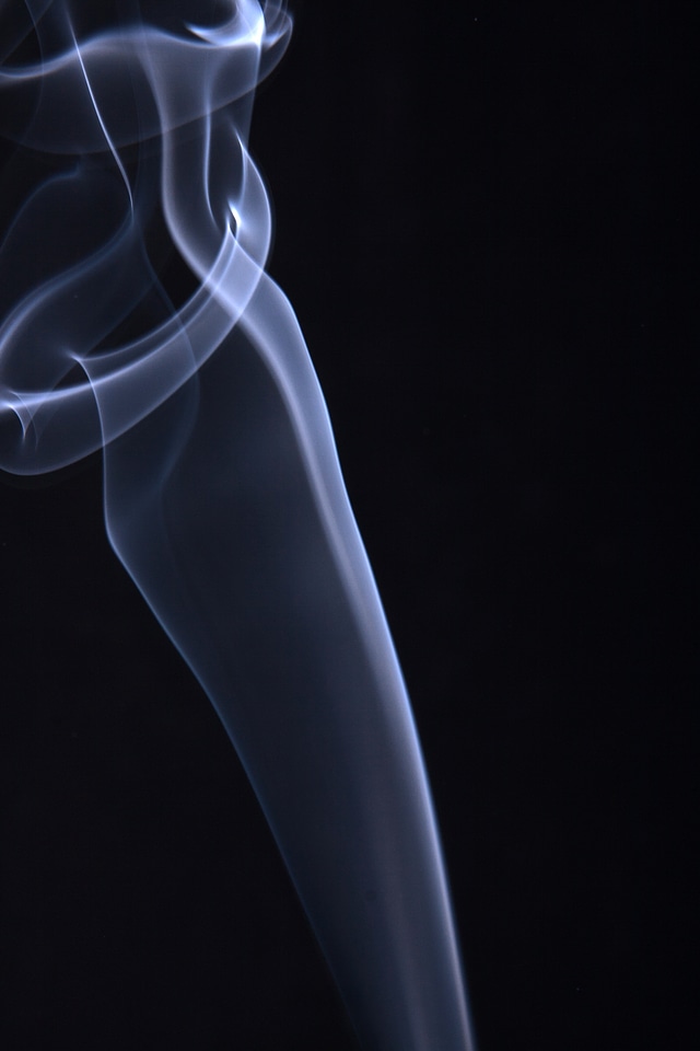 Smoke on black